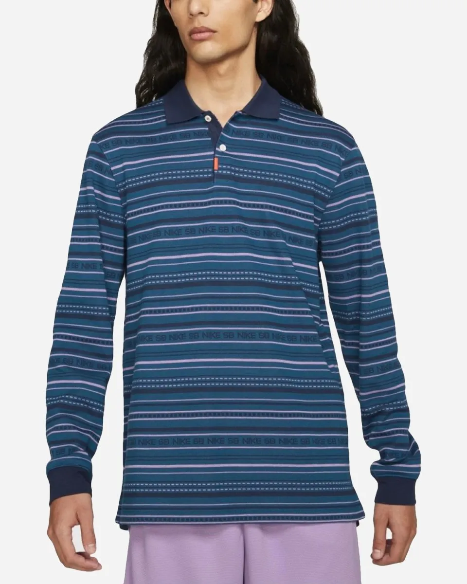 The Nike SB Jacquard LS Polo - Midnight Navy