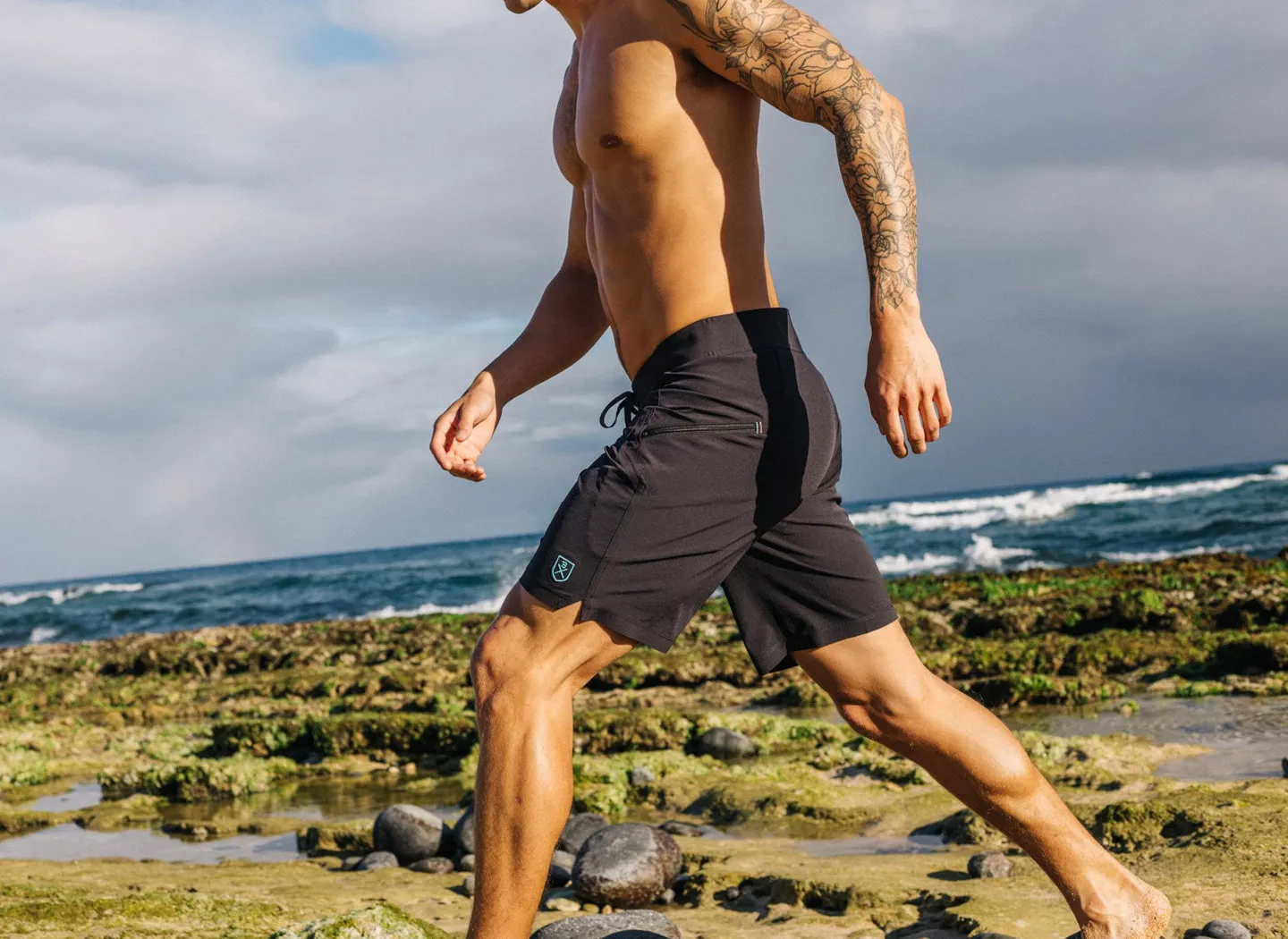 The Spartan Board Shorts -  9" Inseam - Makena Blue   Almost Black
