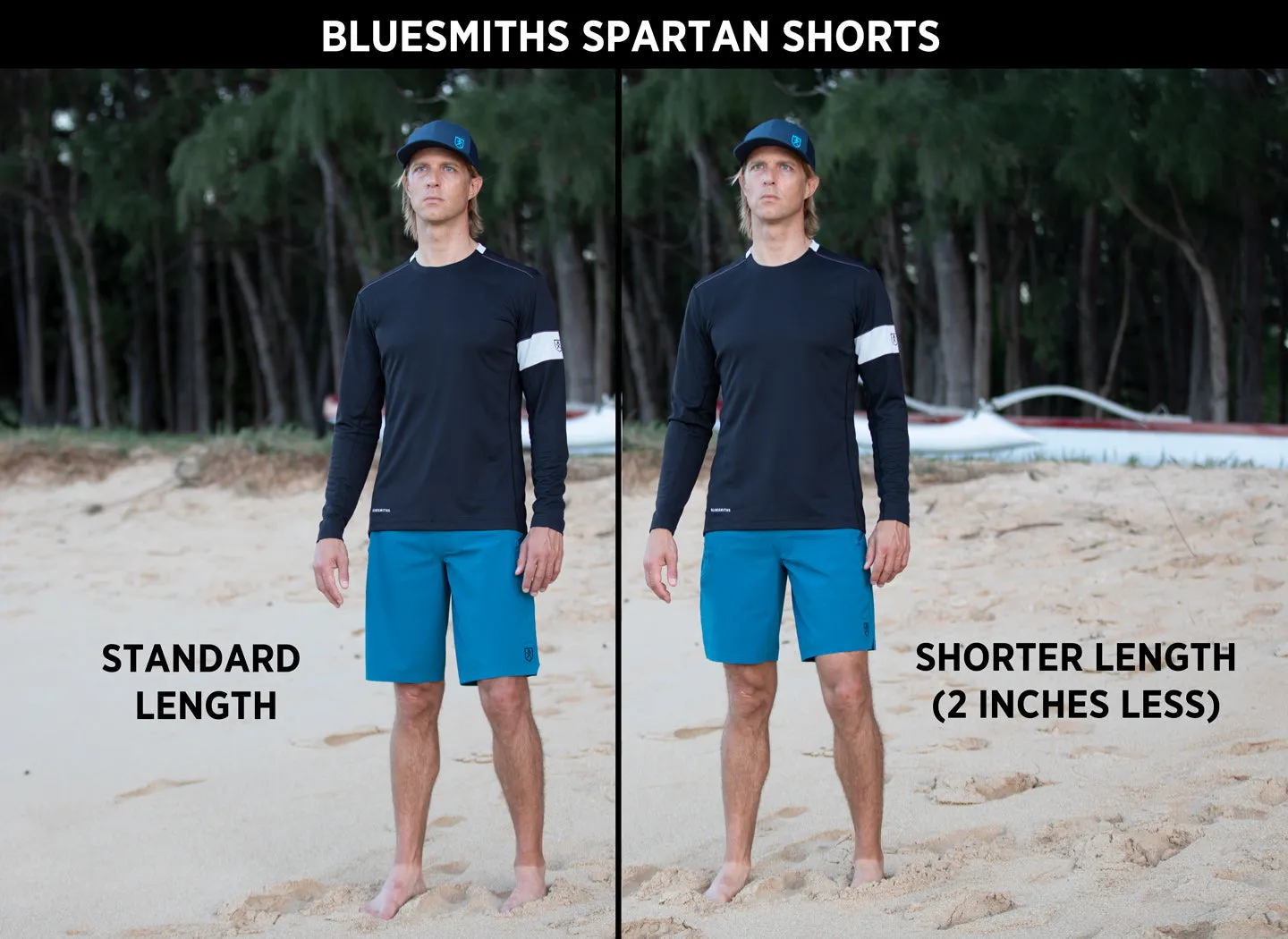 The Spartan Board Shorts -  9" Inseam - Makena Blue   Almost Black