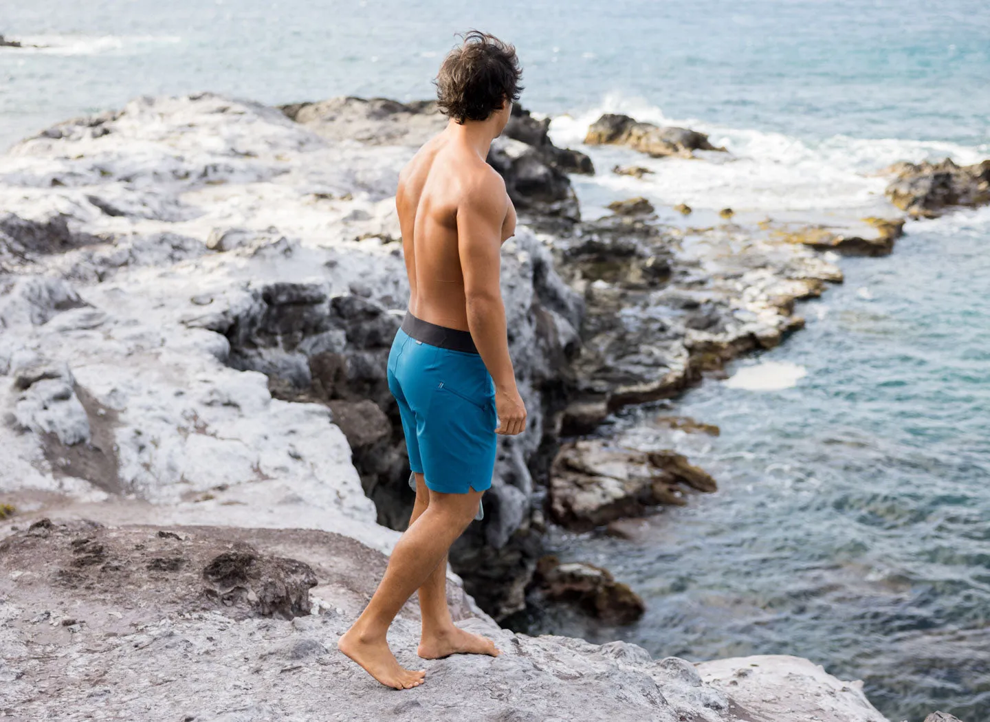 The Spartan Board Shorts -  9" Inseam - Makena Blue   Almost Black