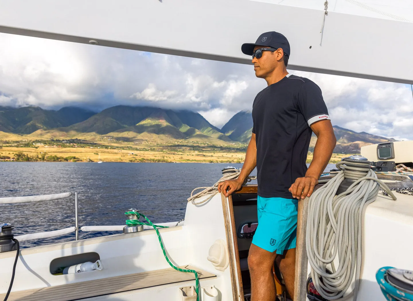 The Spartan Board Shorts -  9" Inseam - Makena Blue   Almost Black