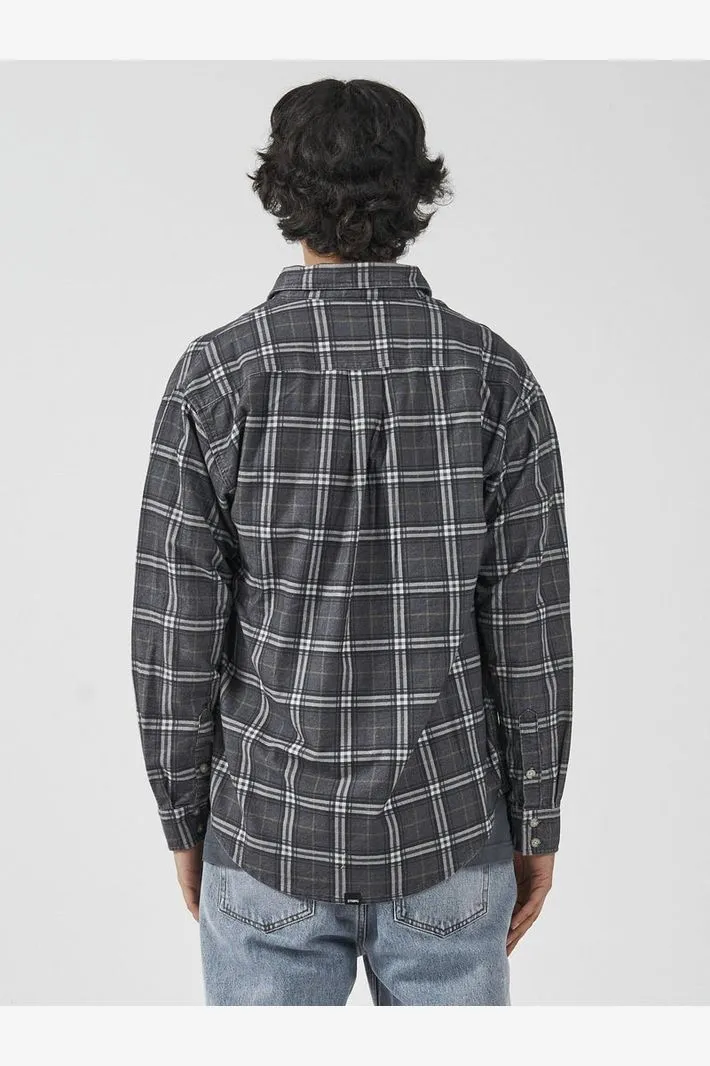 THRILLS GENUINE OVERSIZED FLANNEL SHIRT - MOOD INDIGO