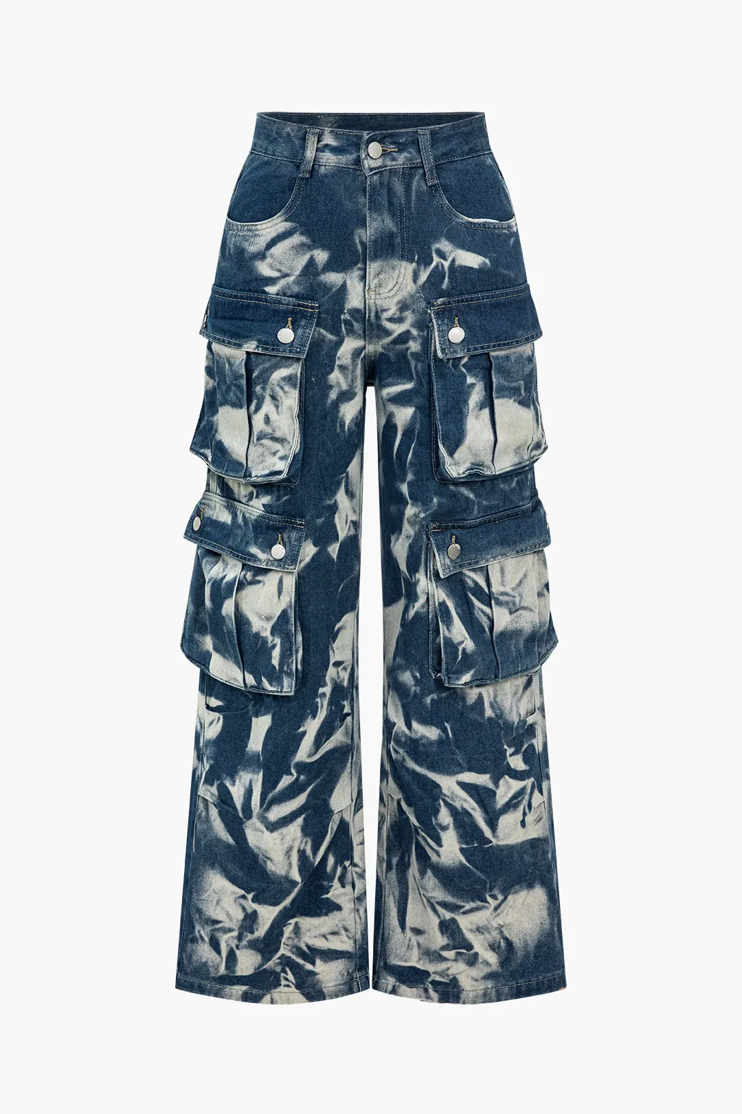 Tie Dye Loose Fit Cargo Jeans