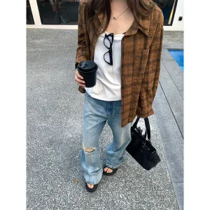 Tie-dyed striped jeans