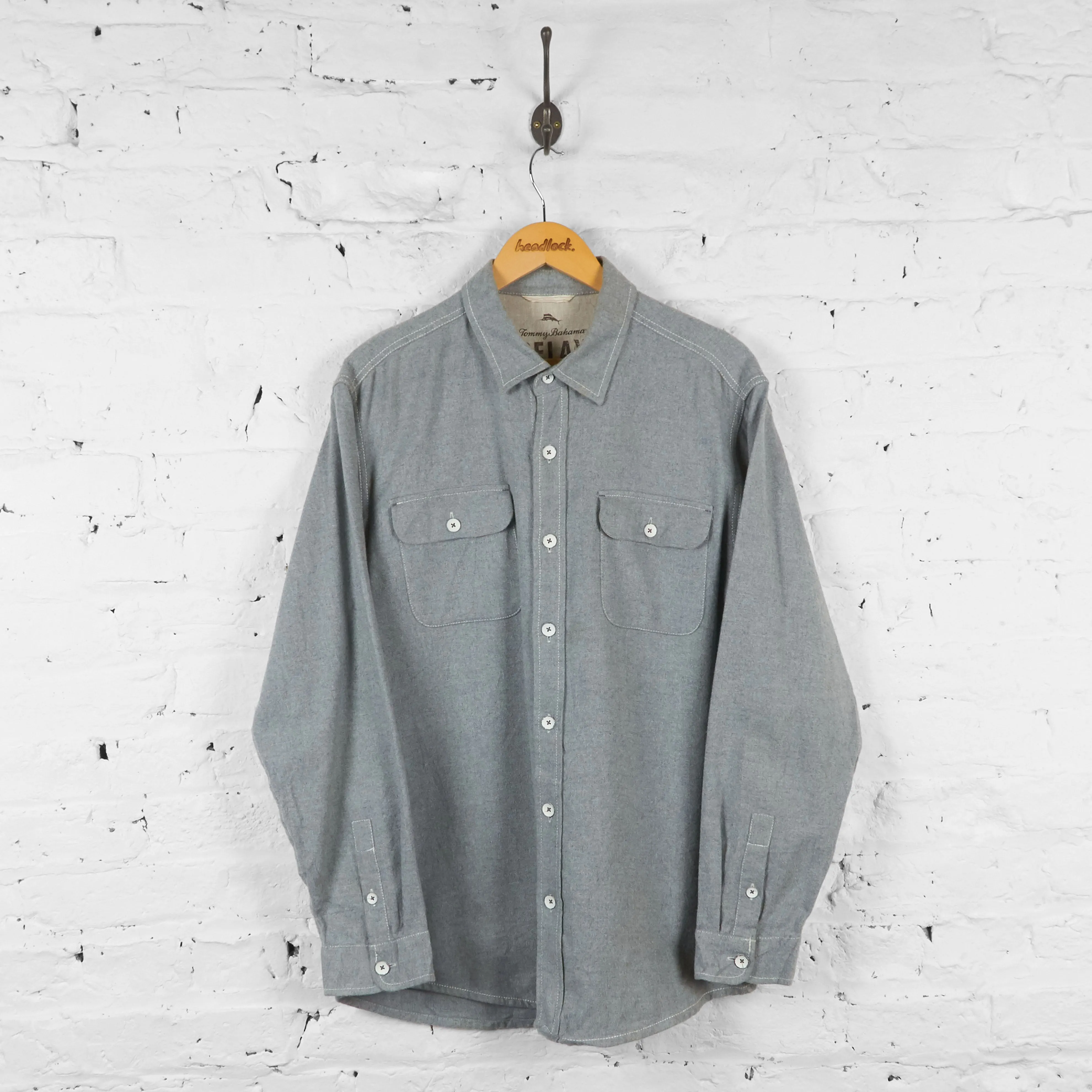 Tommy Bahama Flannel Shirt - Grey - L