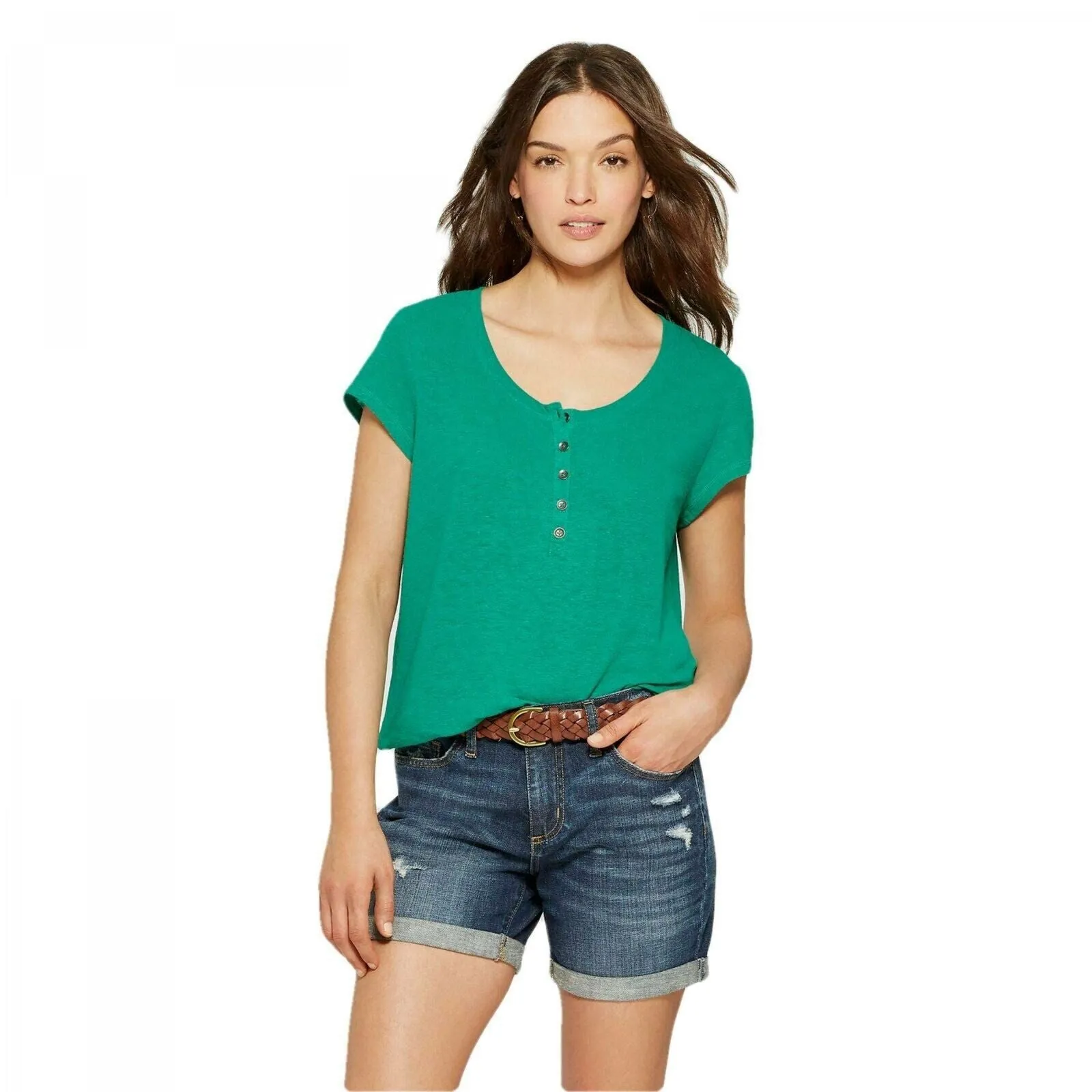 Universal Thread Women's Short Sleeve Henley Shirt