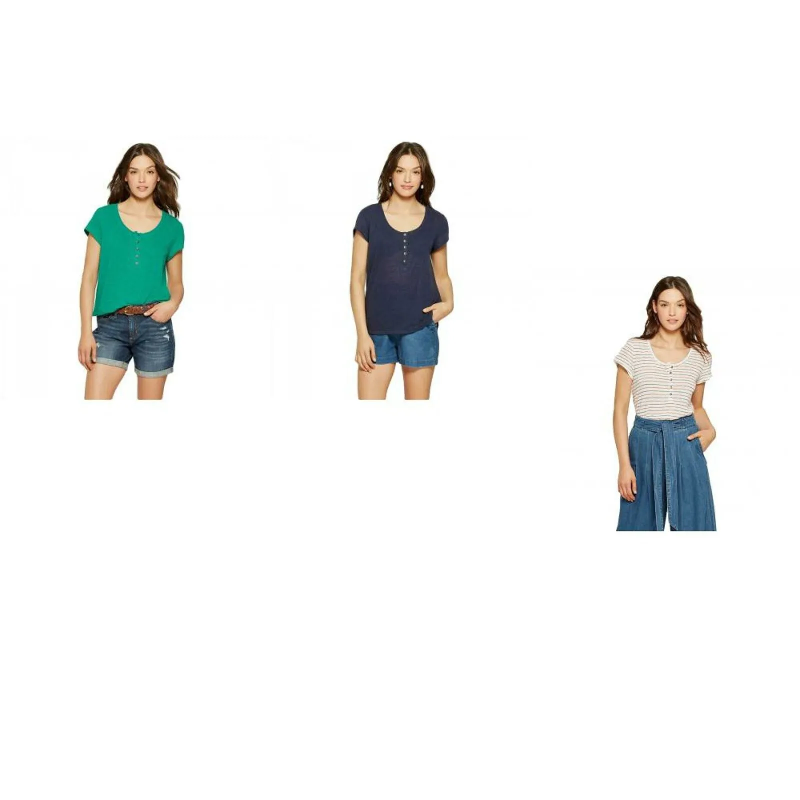 Universal Thread Women's Short Sleeve Henley Shirt