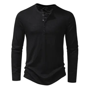 UrbanGent Henley Langarmshirt Weiß