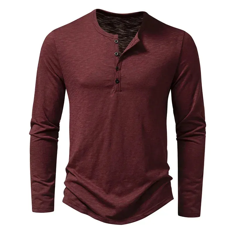 UrbanGent Henley Langarmshirt Weiß