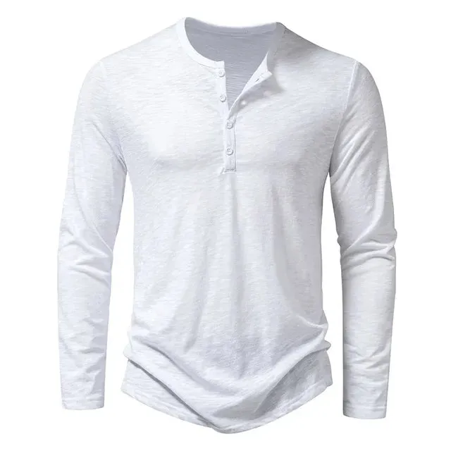 UrbanGent Henley Langarmshirt Weiß