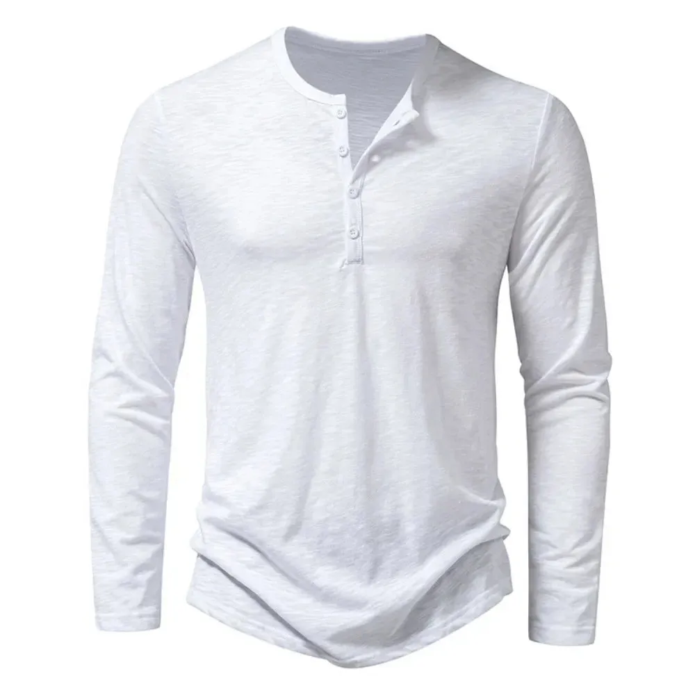 UrbanGent Henley Langarmshirt Weiß