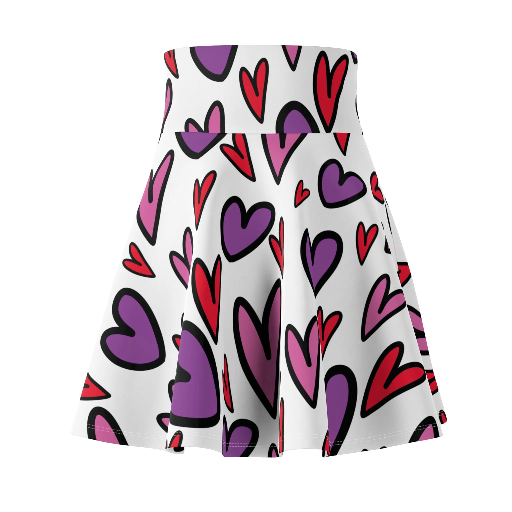 Valentines Heart Womens Skater Skirt - Saiko Studio
