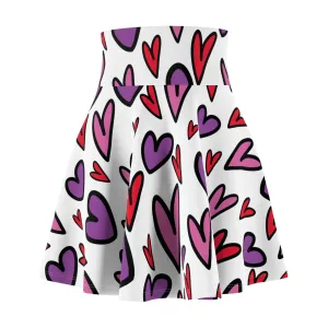 Valentines Heart Womens Skater Skirt - Saiko Studio