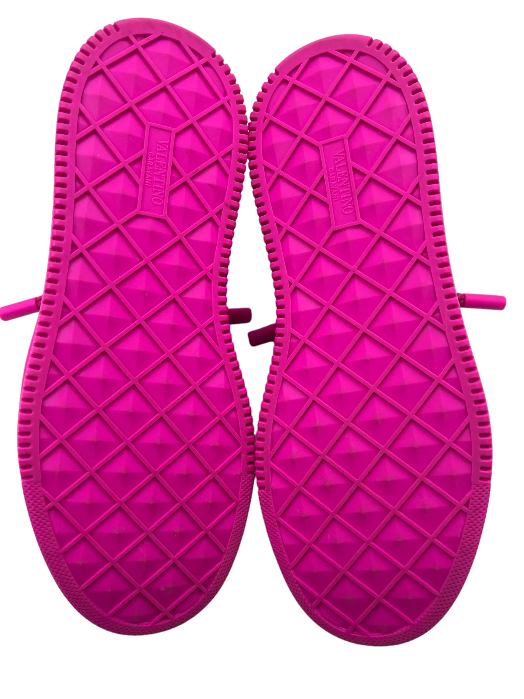 Valentino Hot Pink One Stud XL Size 40 Leather Sneakers