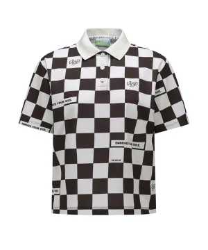 Vice Golf Atelier Women  Checkboard  Short T-Shirt - Brown