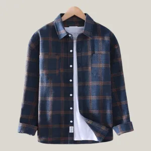 Vincenzo Flannel Shirt | Premium Checked Lumberjack Shirt in Blue for Men
