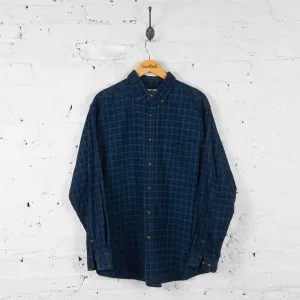 Vintage Checked Flannel Shirt - Navy - L