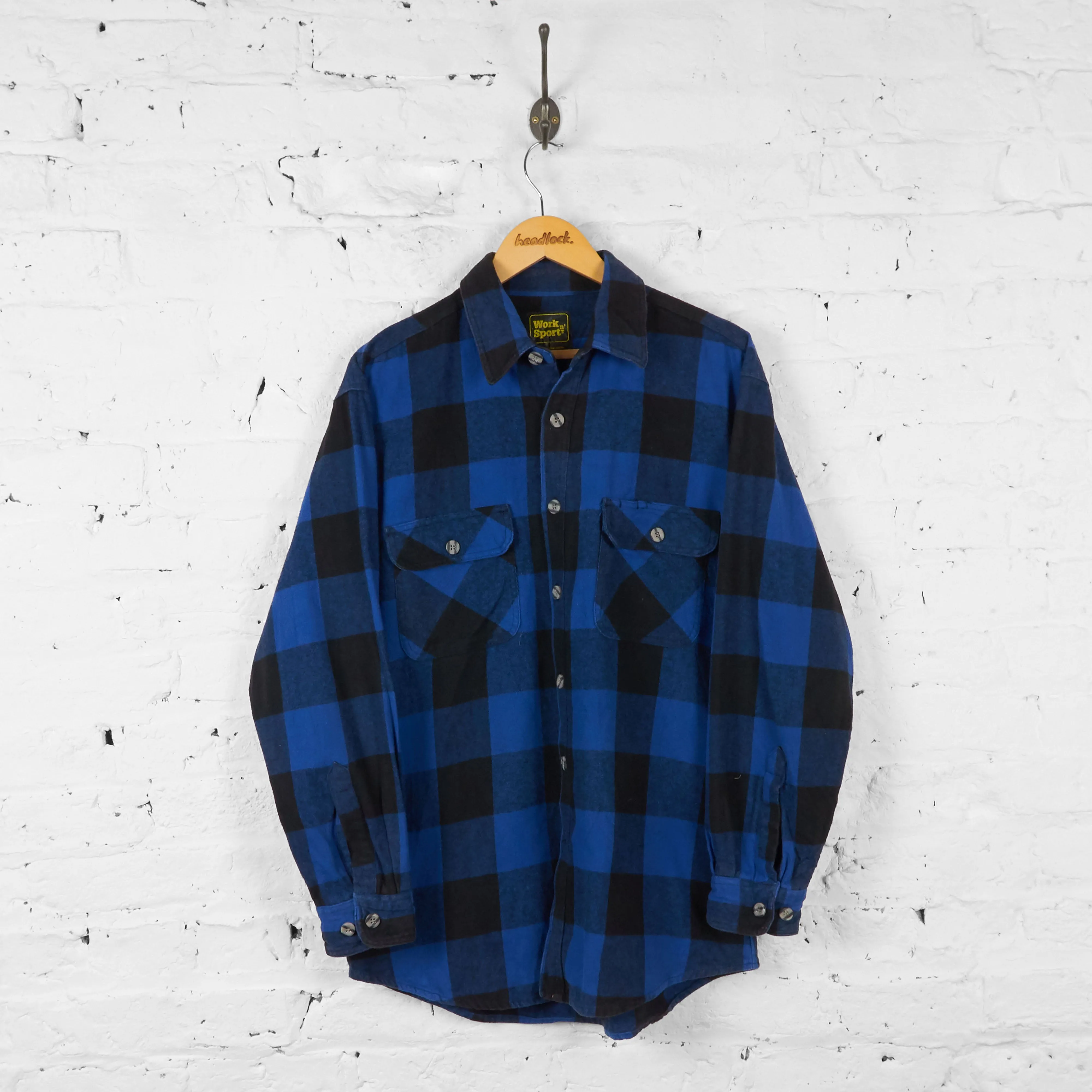 Vintage Flannel Shirt - Blue/Black - L