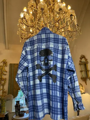 Vintage Flannel - Skull Print  - Number 53 - size XXL