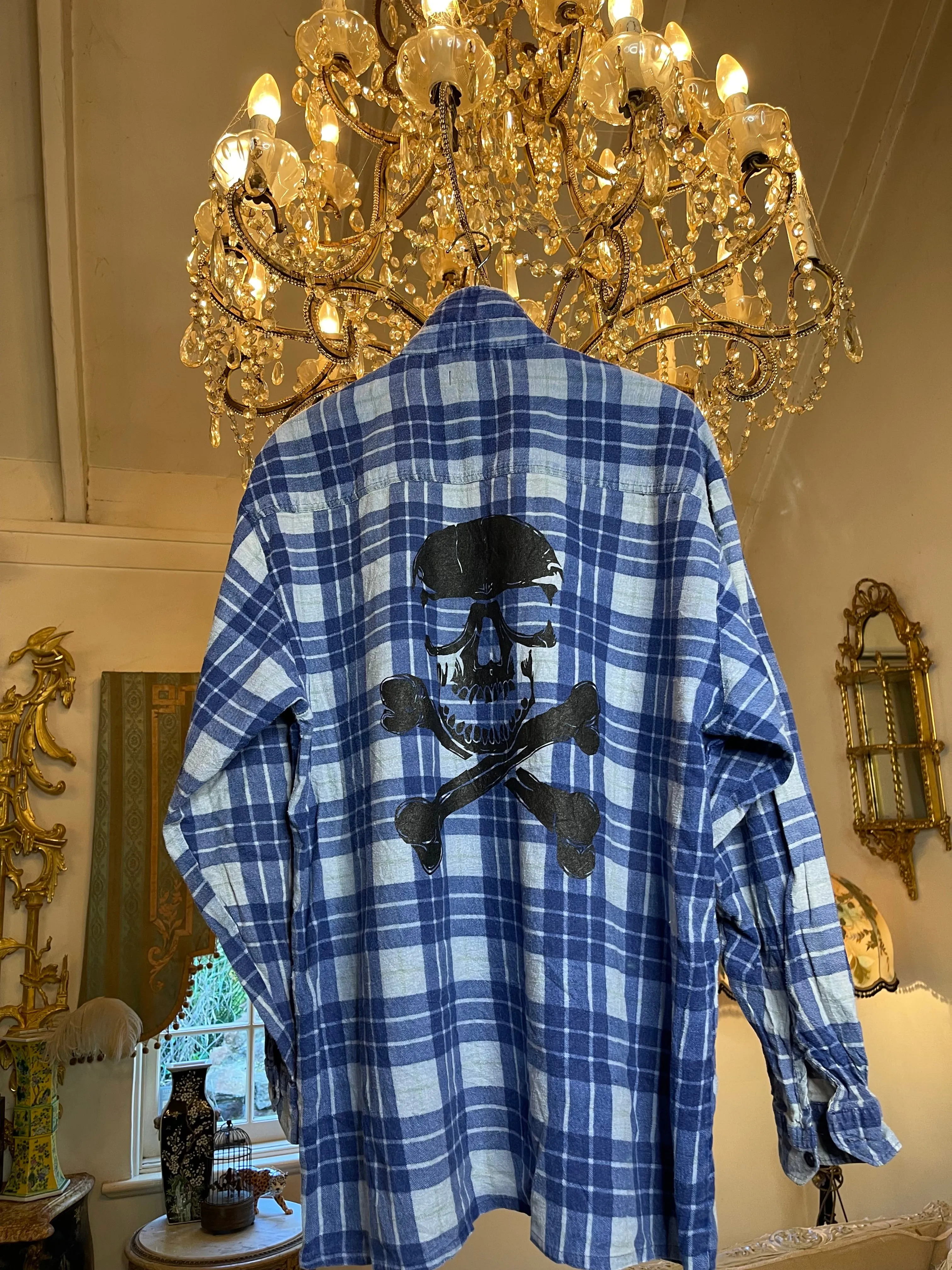 Vintage Flannel - Skull Print  - Number 53 - size XXL