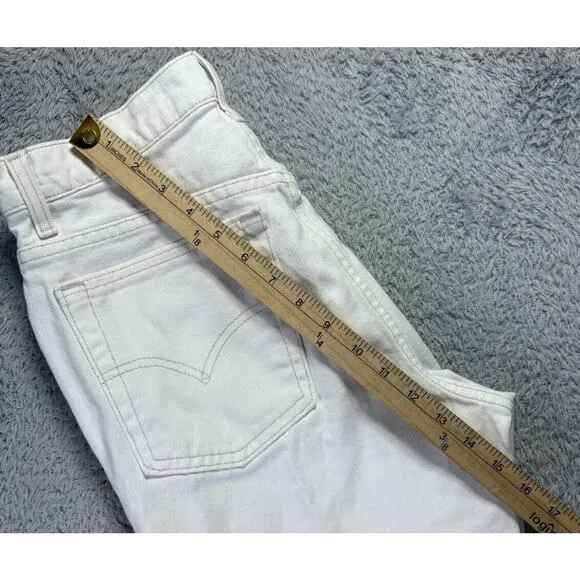 Vintage Levis Jeans Silver Womens 8 White 29x30.5 High Rise 90s Loose Fit USA