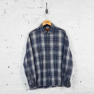 Vintage Pattern Flannel Shirt - Blue - L