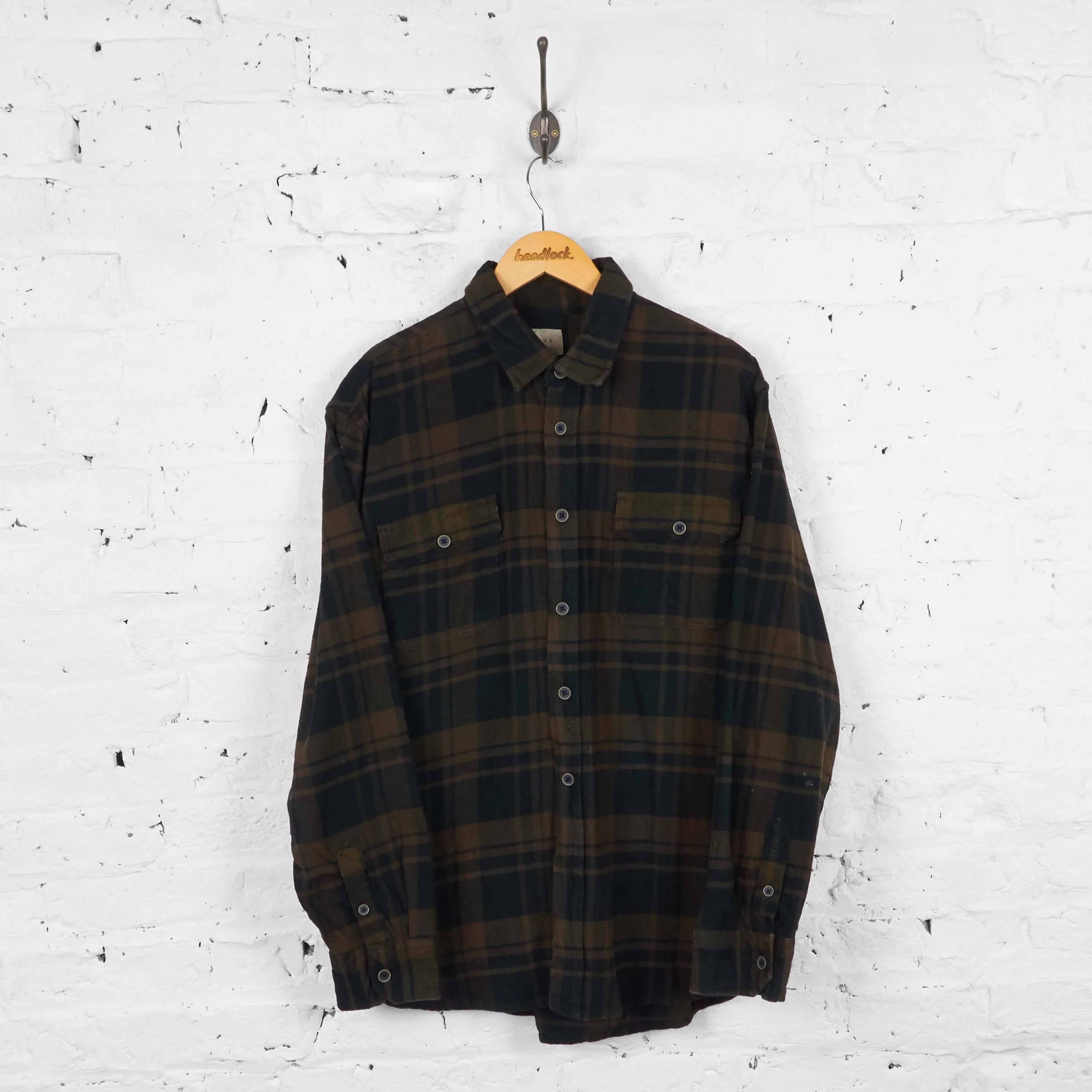Vintage Plaid Flannel Shirt - Brown - XL