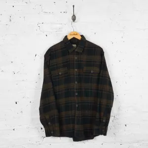 Vintage Plaid Flannel Shirt - Brown - XL