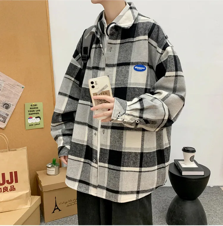 Vintage Plaid Flannel Thick Style Long Sleeve Shirt