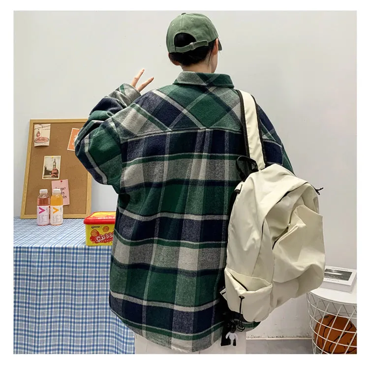 Vintage Plaid Flannel Thick Style Long Sleeve Shirt