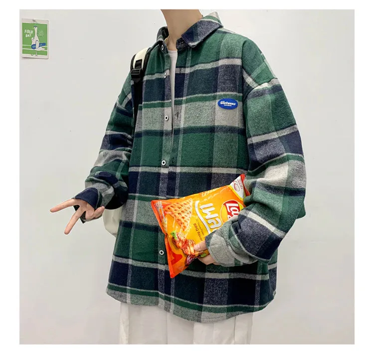 Vintage Plaid Flannel Thick Style Long Sleeve Shirt
