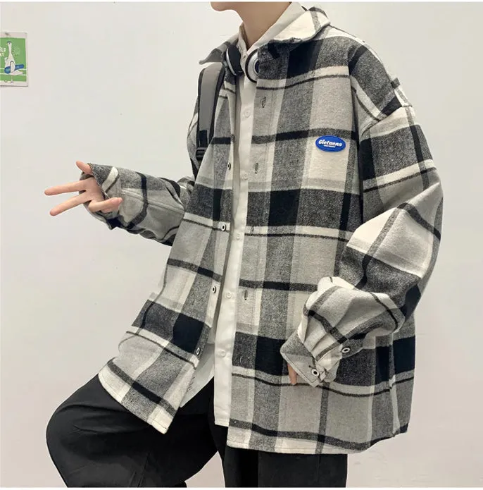 Vintage Plaid Flannel Thick Style Long Sleeve Shirt