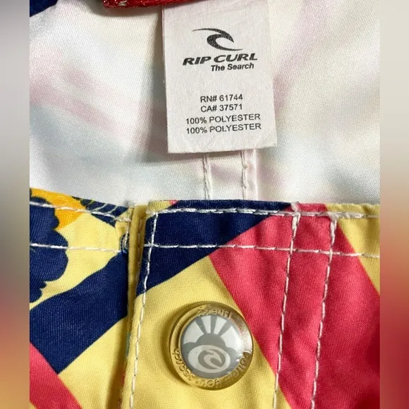 VINTAGE Rip Curl The Search Board Shorts Womens 5 Floral Tartan Yellow/Multi EUC