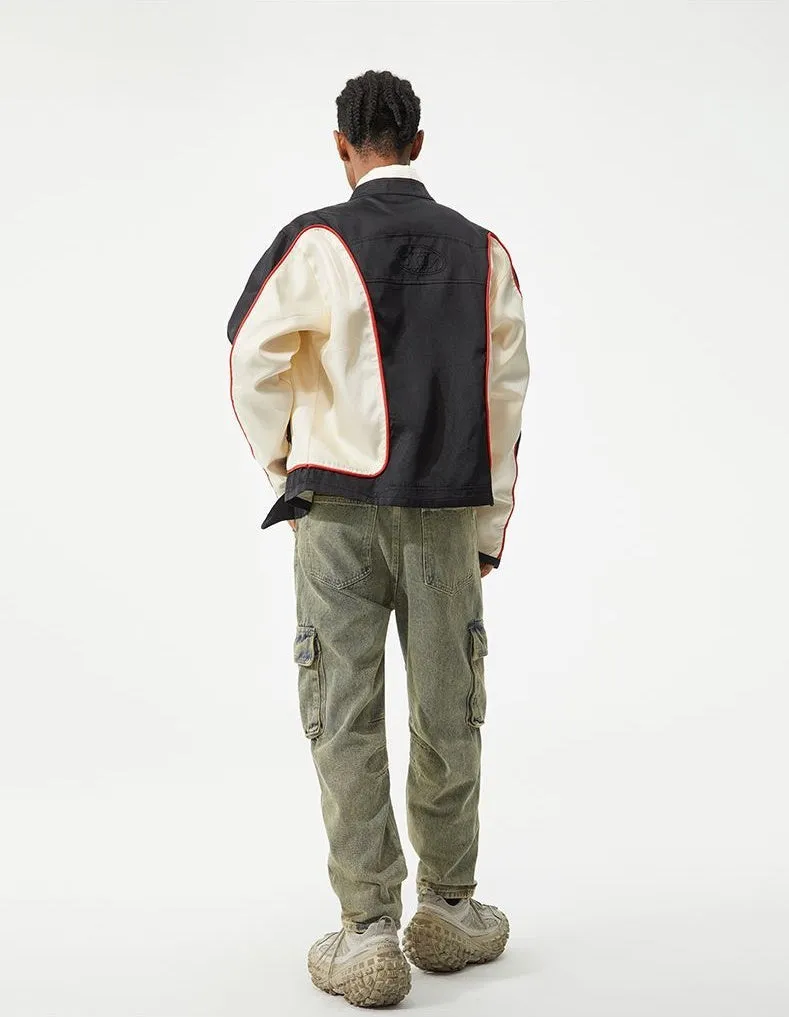 Vintage Tapered Leg Jeans for Men with Unique Patch Details