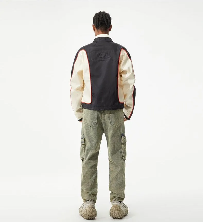 Vintage Tapered Leg Jeans for Men with Unique Patch Details