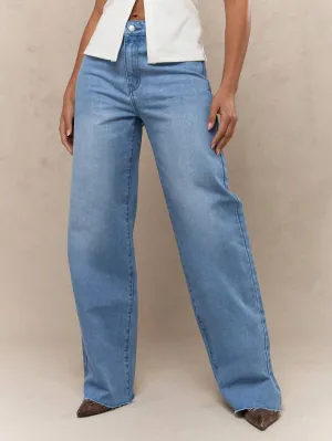 Vintage Washed Straight-Leg Jeans | Faded Denim for Effortless Style