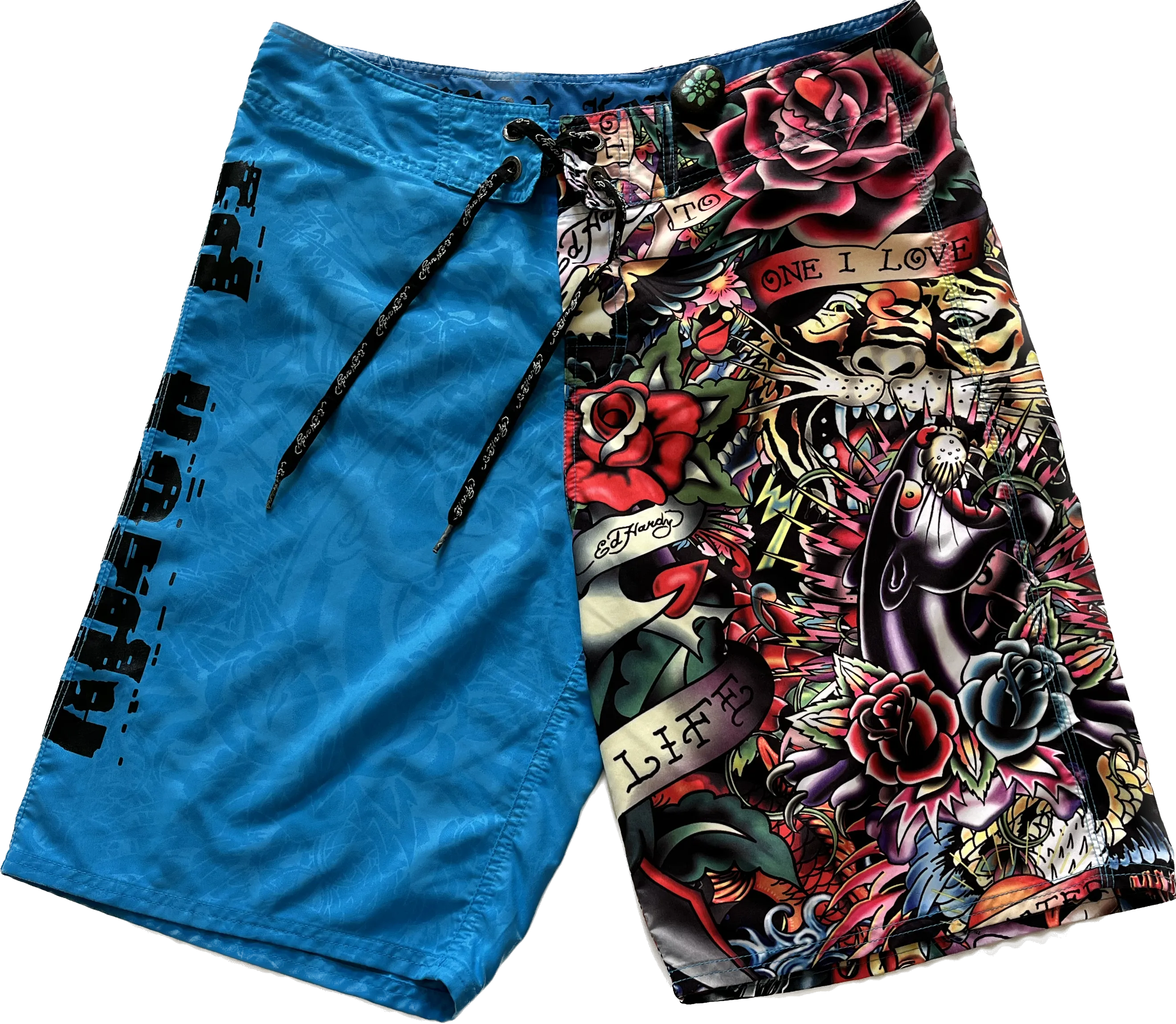 Vintage Y2K Ed Hardy 'Pray For Surf' Board Shorts