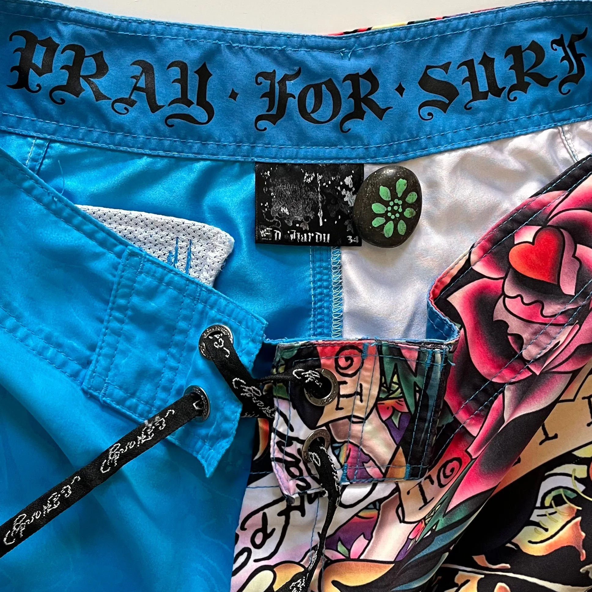 Vintage Y2K Ed Hardy 'Pray For Surf' Board Shorts