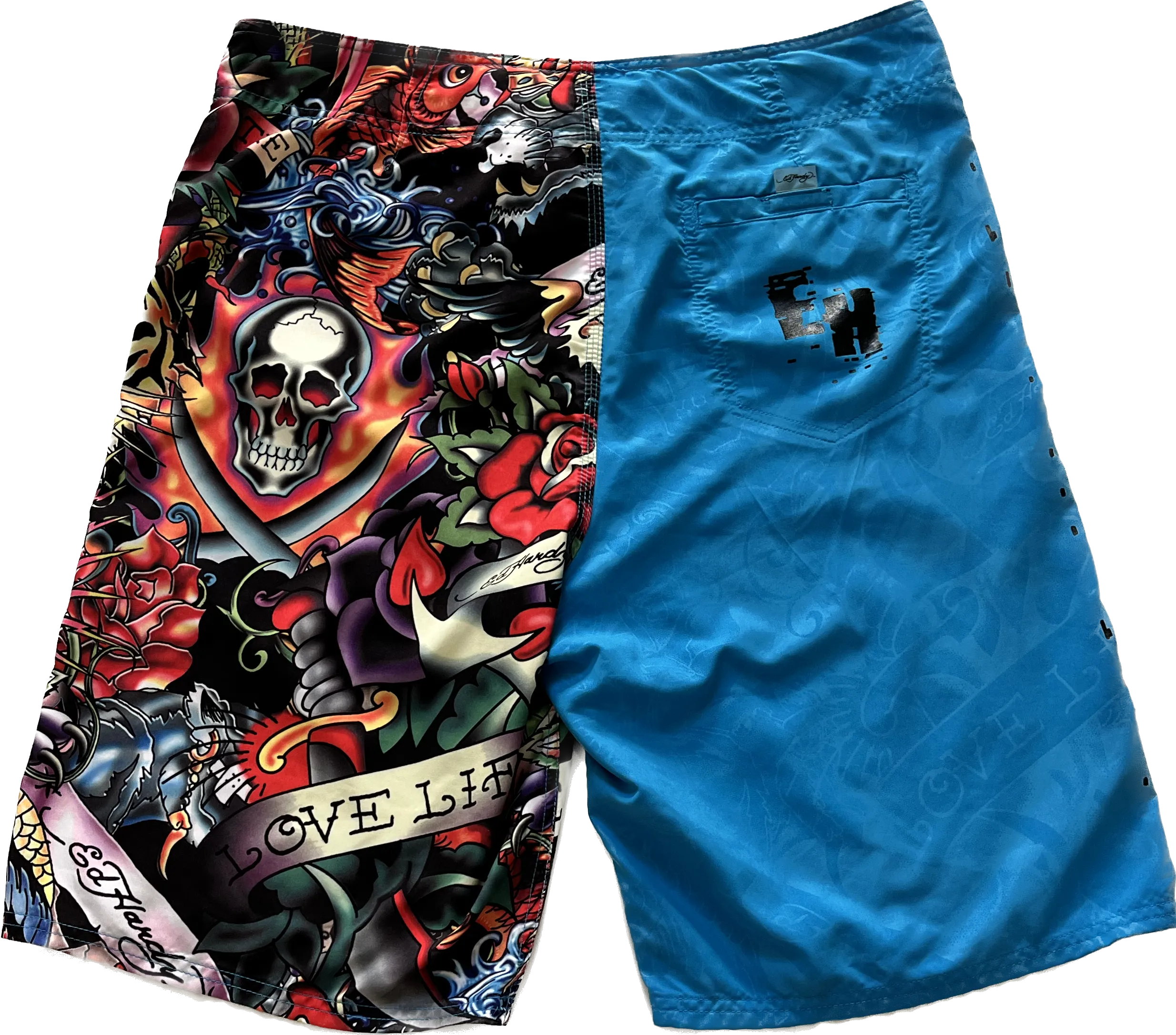 Vintage Y2K Ed Hardy 'Pray For Surf' Board Shorts