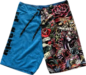 Vintage Y2K Ed Hardy 'Pray For Surf' Board Shorts