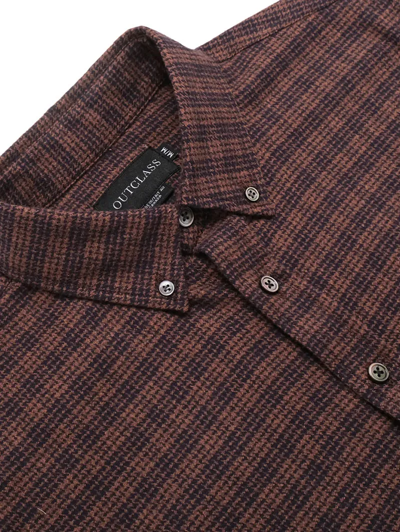 Walnut Houndstooth Flannel Shirt