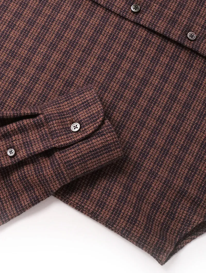 Walnut Houndstooth Flannel Shirt