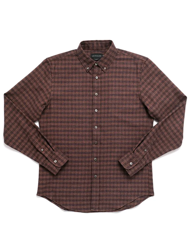 Walnut Houndstooth Flannel Shirt
