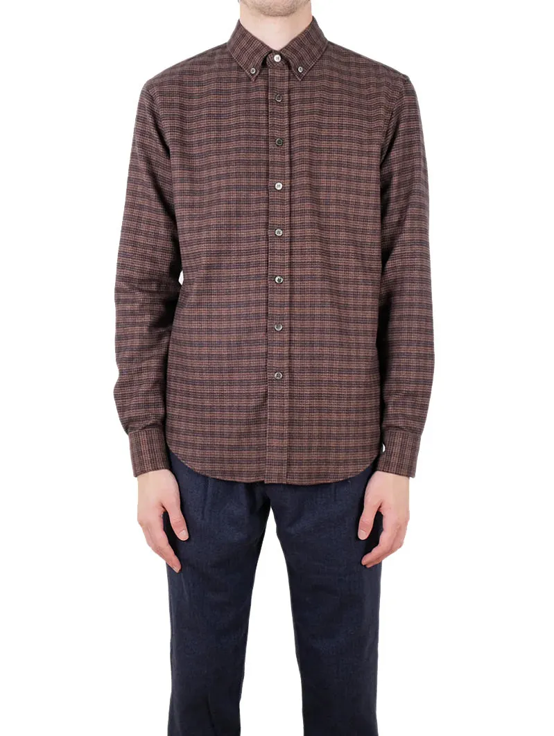 Walnut Houndstooth Flannel Shirt