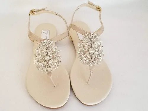 Wedding Sandals with Sparkling Crystal Design
