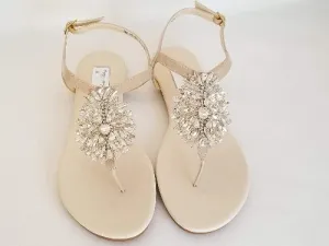 Wedding Sandals with Sparkling Crystal Design