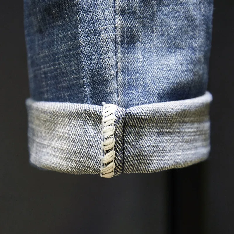 West Louis™ Frayed Hip Hop Distressed Casual Denim Jeans