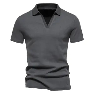 West Louis™ Men's V-Neck Polo Style Henley Tee
