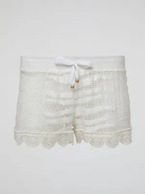 White Knitted Shorts