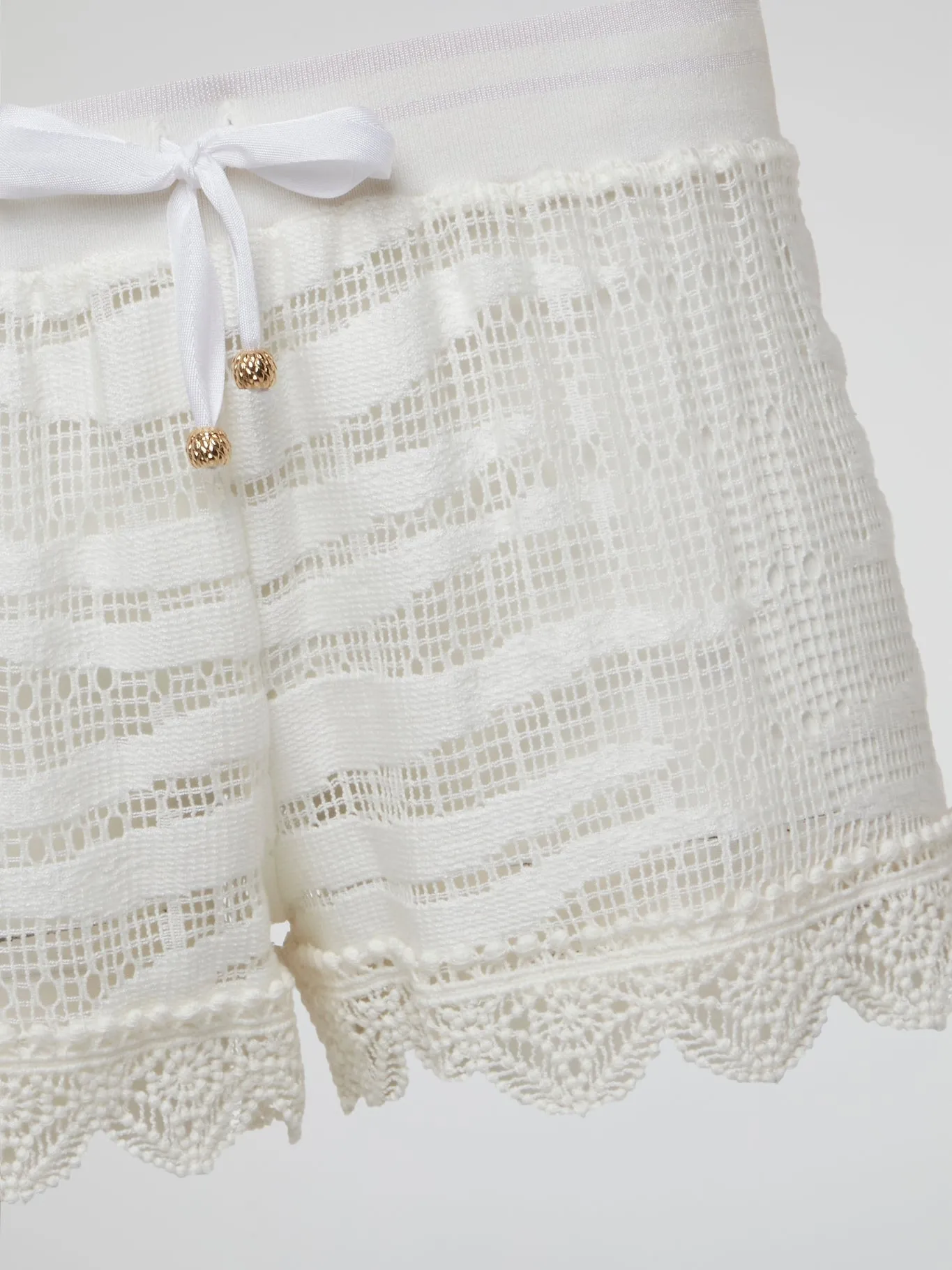 White Knitted Shorts